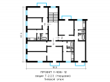 Поэтажная планировка квартир в доме по проекту 1-406-12