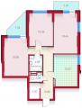 3-кімнатне планування квартири в будинку за адресою Січових Стрільців вулиця (Артема вулиця) 59