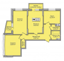 3-комнатная планировка квартиры в доме по адресу Кондратюка Юрия улица 1