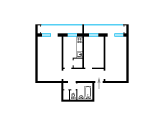 3-комнатная планировка квартиры в доме по проекту II-68-хх