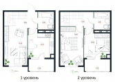3-комнатная планировка квартиры в доме по адресу Свободы улица 1 (8)