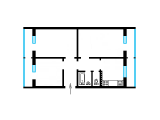 3-комнатная планировка квартиры в доме по проекту 1-КГ-480-11у/2