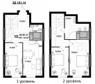 3-комнатная планировка квартиры в доме по адресу Телиги Елены улица 25