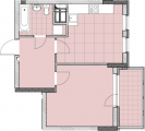 1-комнатная планировка квартиры в доме по адресу Победы проспект 67 (5)