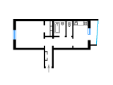 1-комнатная планировка квартиры в доме по проекту II-57/17