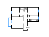 3-кімнатне планування квартири в будинку по проєкту 87-2