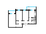 3-комнатная планировка квартиры в доме по проекту 96 ЕС