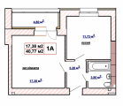 1-комнатная планировка квартиры в доме по адресу Машиностроителей улица №