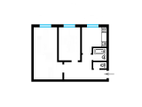 2-кімнатне планування квартири в будинку по проєкту 1-511-хх