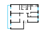 5-комнатная планировка квартиры в доме по проекту 1-302-6