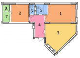 2-комнатная планировка квартиры в доме по адресу Севериновская улица 105б
