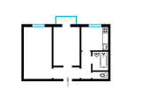 2-комнатная планировка квартиры в доме по проекту 1-228-10