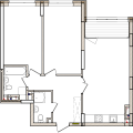 2-комнатная планировка квартиры в доме по адресу Правды / Выговского №8.1