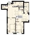 2-комнатная планировка квартиры в доме по адресу Телиги Елены улица 25