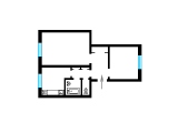 2-комнатная планировка квартиры в доме по проекту БК-3