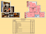 3-кімнатне планування квартири в будинку за адресою Колоса Сергія вулиця (Леніна вулиця) 1б