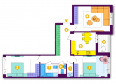 3-комнатная планировка квартиры в доме по адресу Рыльского Тадея бульвар 1