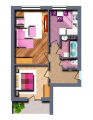 2-комнатная планировка квартиры в доме по адресу Святошинская улица Л26