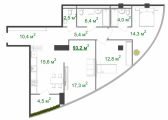 3-комнатная планировка квартиры в доме по адресу Старонаводницкая улица 16б (Г)