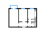 2-комнатная планировка квартиры в доме по проекту 1-406