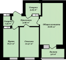 2-кімнатне планування квартири в будинку за адресою Пожарського (Троєщина) вулиця 26в