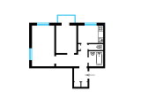 2-комнатная планировка квартиры в доме по проекту 1-424-15