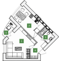 1-комнатная планировка квартиры в доме по адресу Радистов улица 34 (11с)
