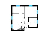4-комнатная планировка квартиры в доме по проекту 1-201-13