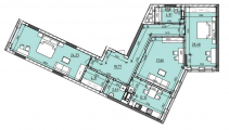 3-комнатная планировка квартиры в доме по адресу Кудрявская улица 24а
