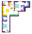 2-комнатная планировка квартиры в доме по адресу Кольцевая дорога 1 (10)