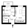 1-комнатная планировка квартиры в доме по адресу Гетьманская улица 38
