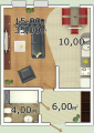 1-комнатная планировка квартиры в доме по адресу Клавдиевская улица 40б