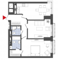2-комнатная планировка квартиры в доме по адресу Старонаводницкая улица 44