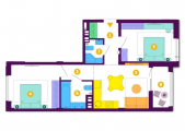 2-комнатная планировка квартиры в доме по адресу Рыльского Тадея бульвар 1