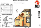 1-кімнатне планування квартири в будинку за адресою Соляна вулиця 70