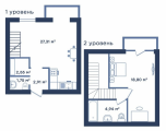 1-кімнатне планування квартири в будинку за адресою Білика Івана вулиця (Яблонева вулиця) 11