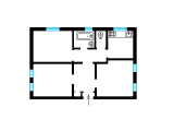 3-комнатная планировка квартиры в доме по проекту 1-302-1