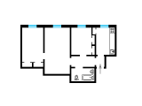 3-кімнатне планування квартири в будинку по проєкту ПКД-Д2С