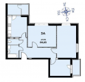 3-комнатная планировка квартиры в доме по адресу Набережная улица 6г (2)