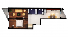 2-комнатная планировка квартиры в доме по адресу Кудрявская улица 24а