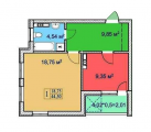 1-комнатная планировка квартиры в доме по адресу Глубочицкая улица 13 (6)