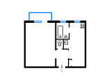 1-комнатная планировка квартиры в доме по проекту 5-60-п