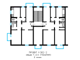 Поэтажная планировка квартир в доме по проекту 1-302-2