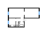2-комнатная планировка квартиры в доме по проекту 1-260-1