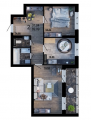 2-комнатная планировка квартиры в доме по адресу Тираспольская улица 54