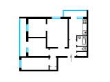 4-комнатная планировка квартиры в доме по проекту 1-447С-41