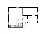 3-кімнатне планування квартири в будинку по проєкту 1-202-1