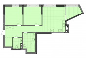 2-кімнатне планування квартири в будинку за адресою Північно-Сирецька вулиця дом 3