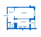 1-комнатная планировка квартиры в доме по адресу Печерская улица 6