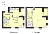 2-комнатная планировка квартиры в доме по адресу Вокзальная улица 2
